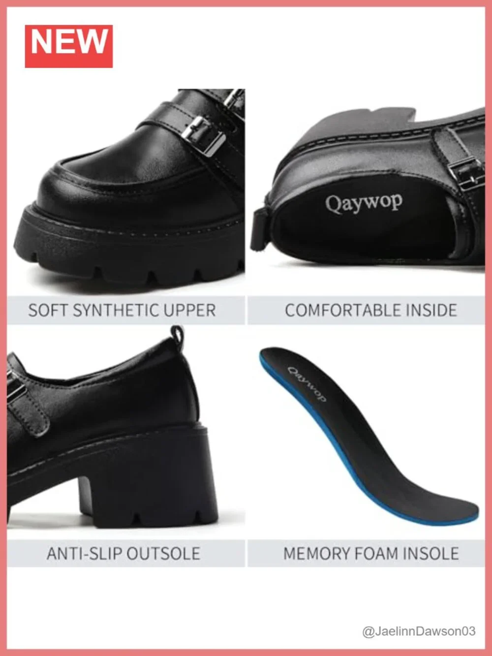 Chunky Platform Loafers Double Buckle Monk Strap Slip On Lug Sole Heeled Shoes